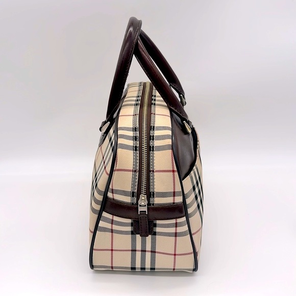 BURBERRY Classic Beige Nova Check Dome Bowler Bag - Picture 8 of 15